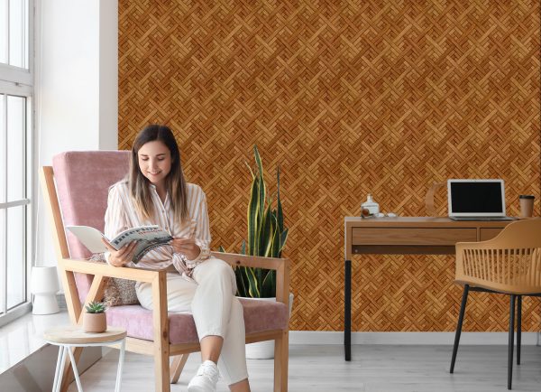 Behang Houten Plank Imitatie - Afbeelding 7