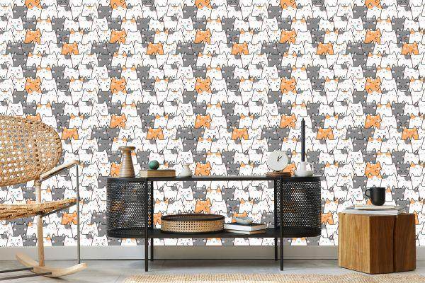 Behang Voor Kinderen - Veelkleurige Katten - Afbeelding 5