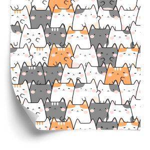 Behang Voor Kinderen - Veelkleurige Katten