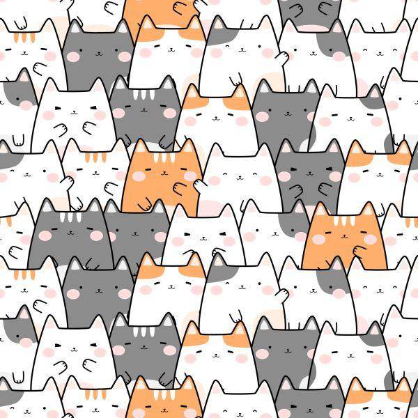 Behang Voor Kinderen - Veelkleurige Katten - Afbeelding 2