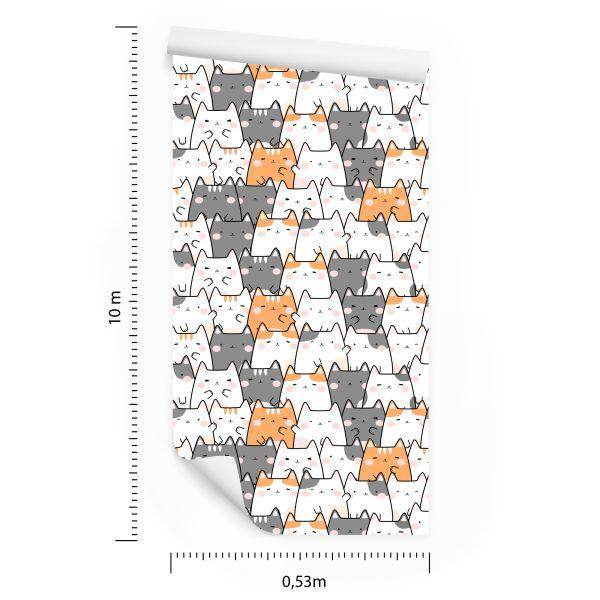 Behang Voor Kinderen - Veelkleurige Katten - Afbeelding 8