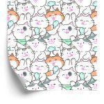 Behang Voor Kinderen - Happy Cats And Fish