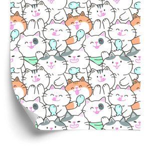 Behang Voor Kinderen - Happy Cats And Fish