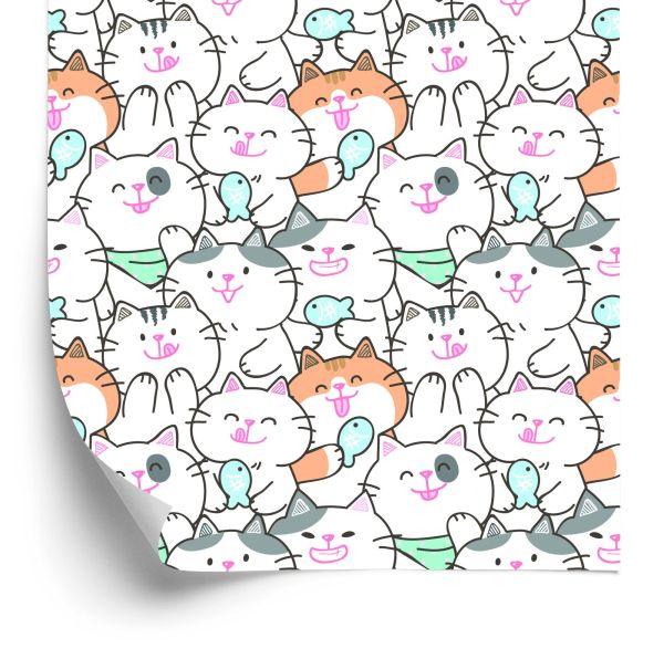 Behang Voor Kinderen - Happy Cats And Fish
