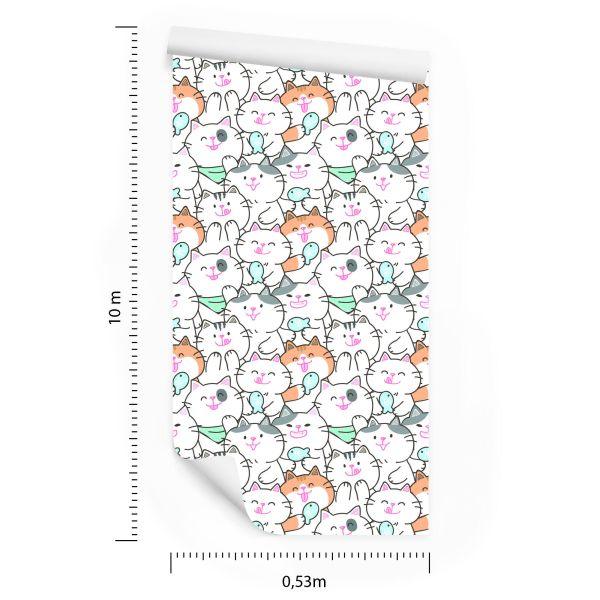 Behang Voor Kinderen - Happy Cats And Fish - Afbeelding 8