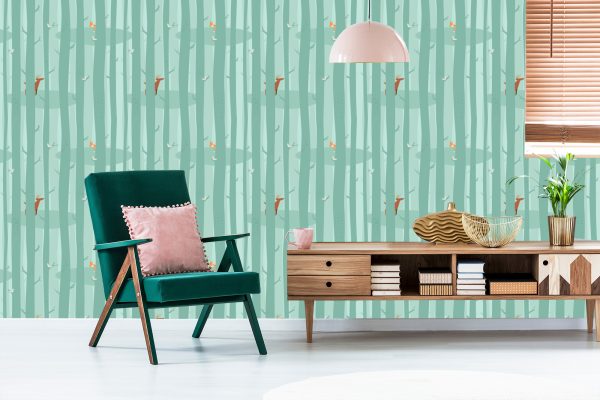 Behang Bomen, Bos, Natuur, Kinderkamer - Afbeelding 6