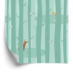 Behang Bomen, Bos, Natuur, Kinderkamer