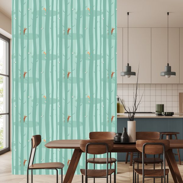 Behang Bomen, Bos, Natuur, Kinderkamer - Afbeelding 4