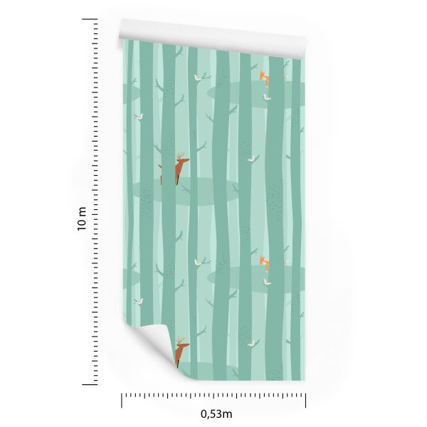Behang Bomen, Bos, Natuur, Kinderkamer - Afbeelding 8
