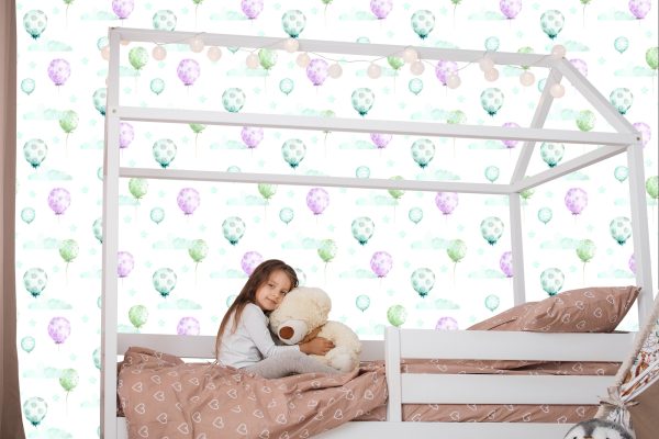 Behang Pastelkleurige Ballonnen Tegen De Achtergrond Van De Sterren - Afbeelding 7