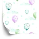 Behang Pastelkleurige Ballonnen Tegen De Achtergrond Van De Sterren