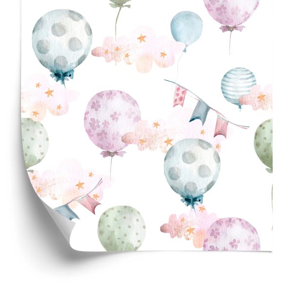 Behang Ballonnen In Zachte Kleuren