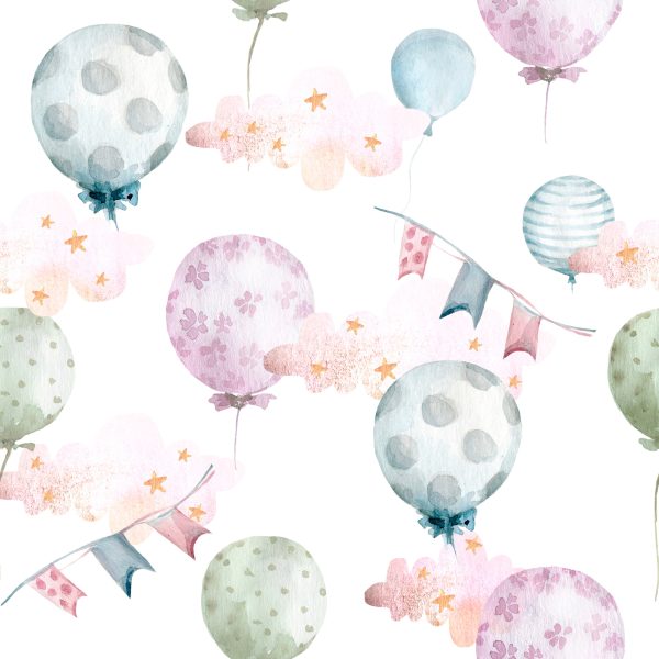 Behang Ballonnen In Zachte Kleuren - Afbeelding 2