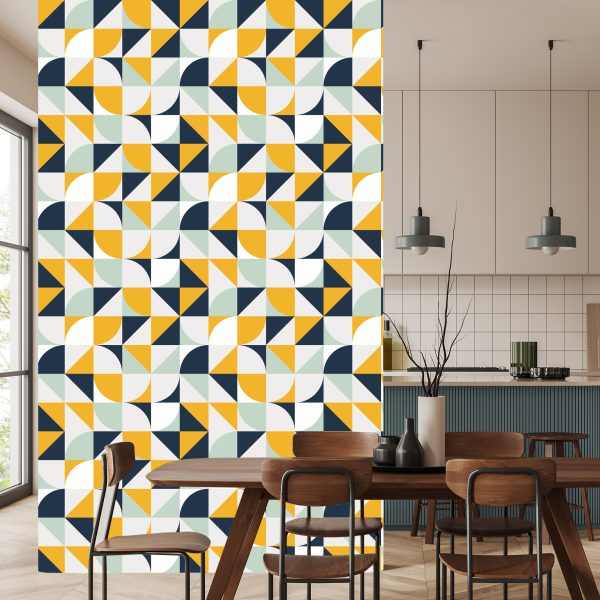 Behang Kleurrijke Patronen In Retrostijl - Afbeelding 4