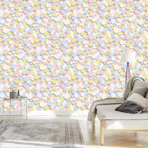 Behang Kleurrijke Cirkels - 3D-Effect - Afbeelding 3