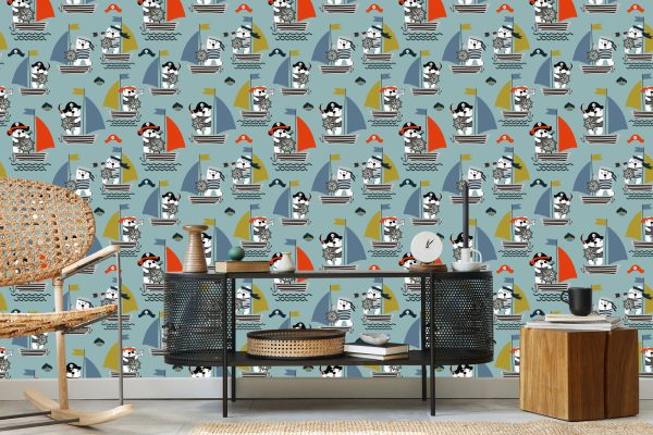 Behang Piratendieren Schepen Voor Babykamer - Afbeelding 5
