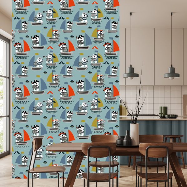 Behang Piratendieren Schepen Voor Babykamer - Afbeelding 4