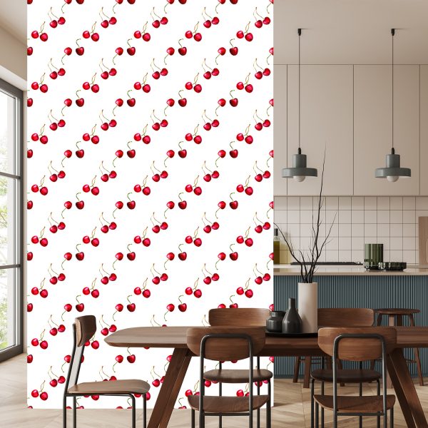Behang Voor De Keuken Eetkamer Met Kersen Fruit - Afbeelding 4