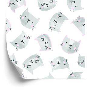 Behang Voor Kinderen - Kat Smileys