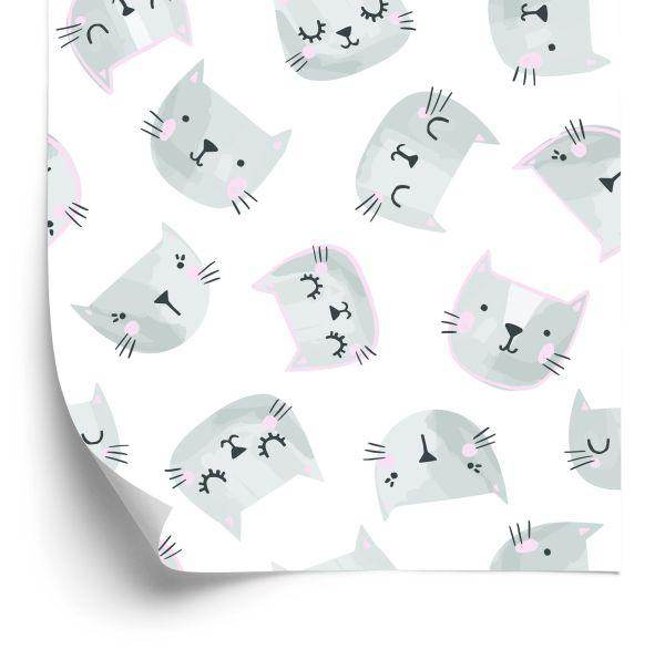 Behang Voor Kinderen - Kat Smileys