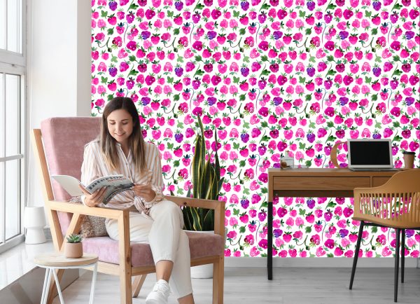 Behang Muur Met Fruit Groene Bladeren Voor De Eetkamer - Afbeelding 7