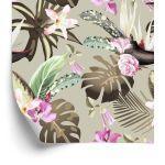 Behang Monstera Bloemen En Bladeren