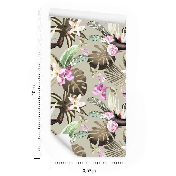Behang Monstera Bloemen En Bladeren - Afbeelding 8