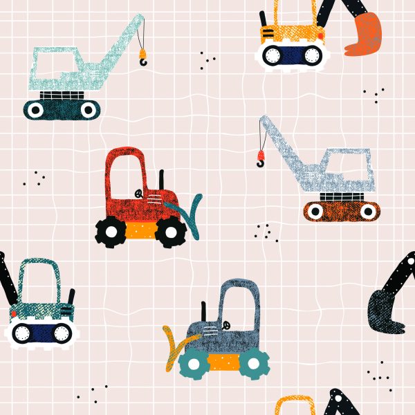 Behang Voor Kinderen, Voertuigen, Machines, Graafmachines - Afbeelding 2