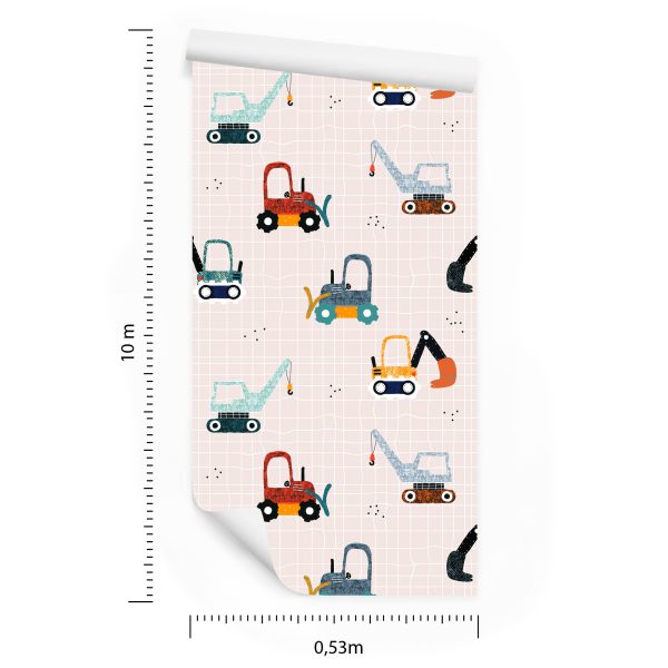 Behang Voor Kinderen, Voertuigen, Machines, Graafmachines - Afbeelding 8