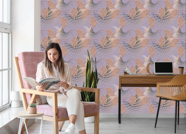 Behang Met 3D Optische Dieptebladeren Voor De Slaapkamer - Afbeelding 7