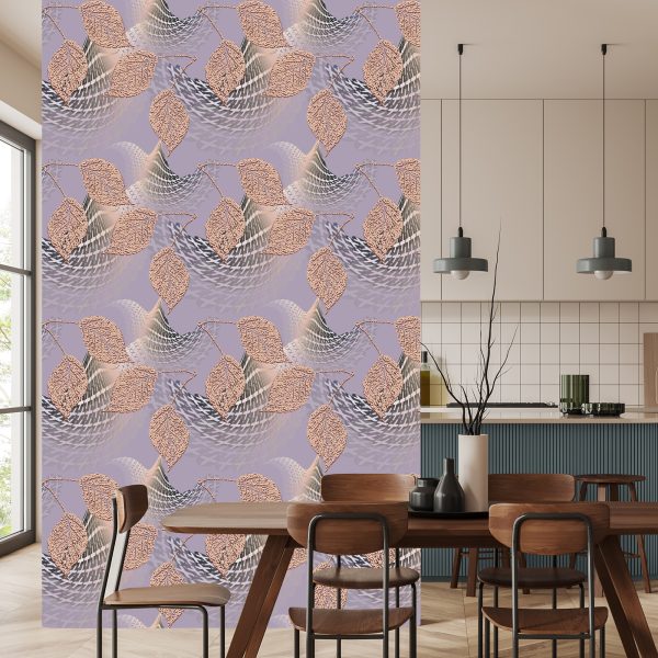 Behang Met 3D Optische Dieptebladeren Voor De Slaapkamer - Afbeelding 4