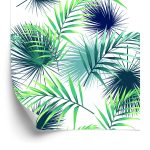 Behang Tropische Palmbladeren