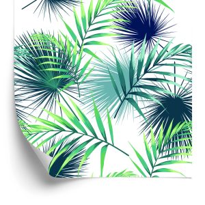 Behang Tropische Palmbladeren