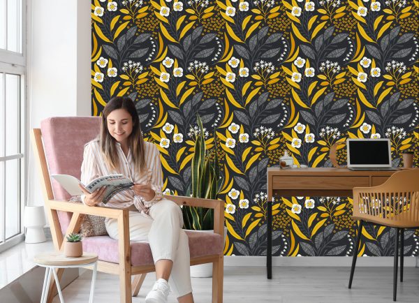 Behang Vegetatie In Retrostijl - Afbeelding 7