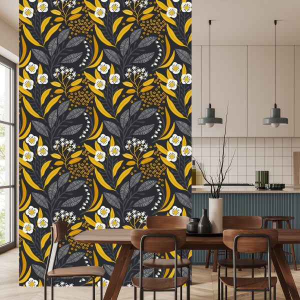 Behang Vegetatie In Retrostijl - Afbeelding 4
