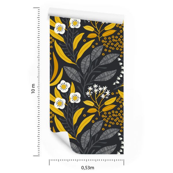 Behang Vegetatie In Retrostijl - Afbeelding 8