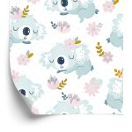 Behang Koala's Bloemen