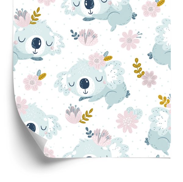Behang Koala's Bloemen
