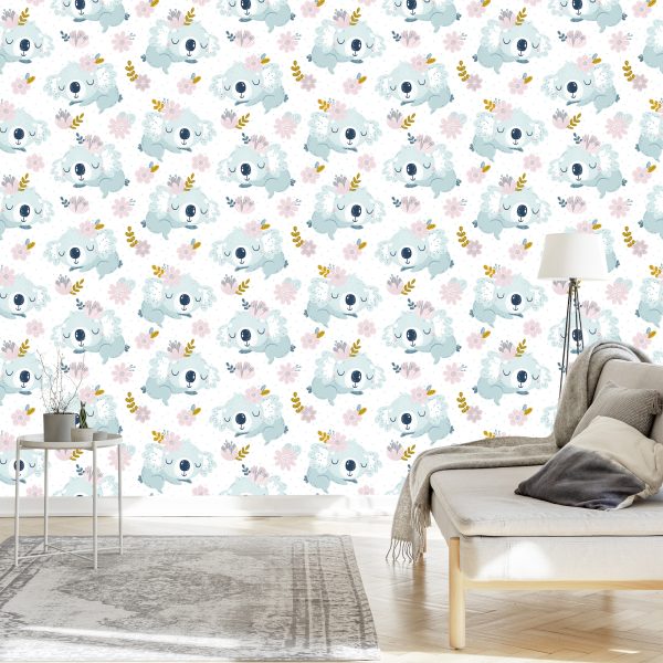 Behang Koala's Bloemen - Afbeelding 3