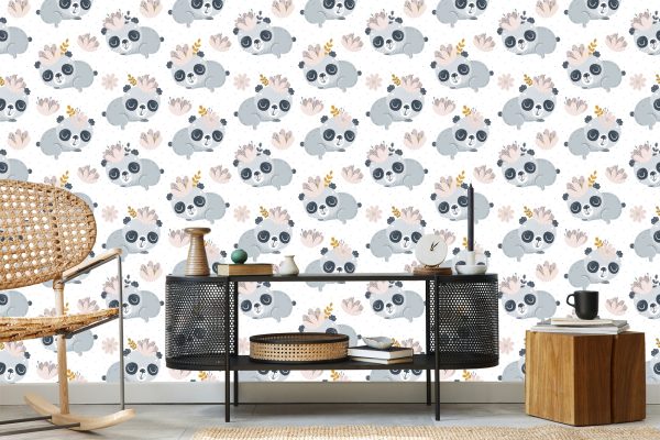 Behang Panda's Tussen Bloemen - Afbeelding 5