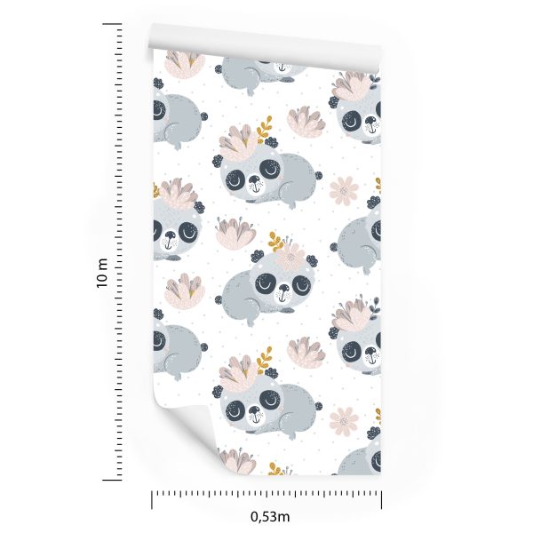 Behang Panda's Tussen Bloemen - Afbeelding 8