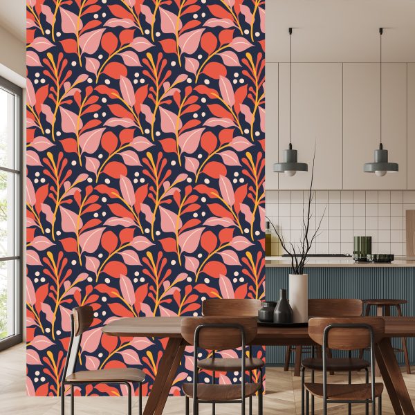 Behang Kleurrijke Planten In Retrostijl - Afbeelding 4
