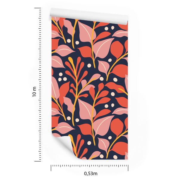 Behang Kleurrijke Planten In Retrostijl - Afbeelding 8
