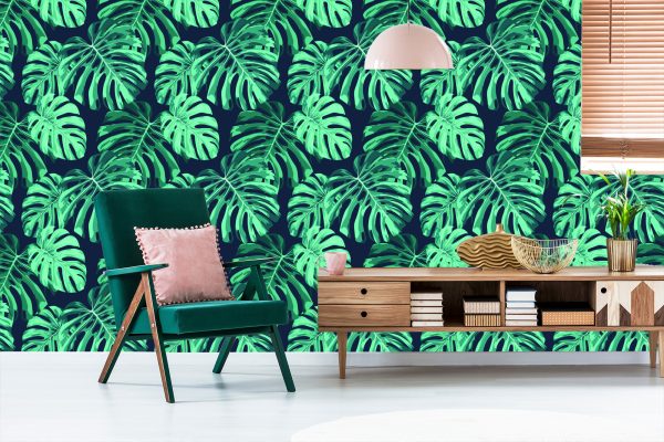 Behang Monstera Vertrekt - Afbeelding 6