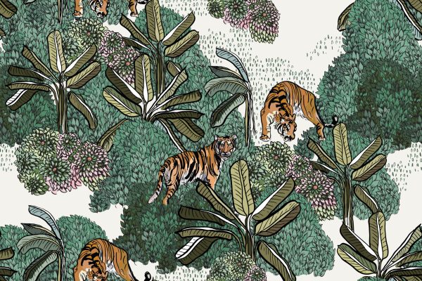 Behang Tijgers En Planten - Afbeelding 2