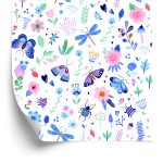 Behang Kleurrijke Insectenvlinders Voor De Babykamer