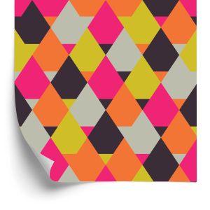 Behang Geometrisch - Kleurrijke Diamanten