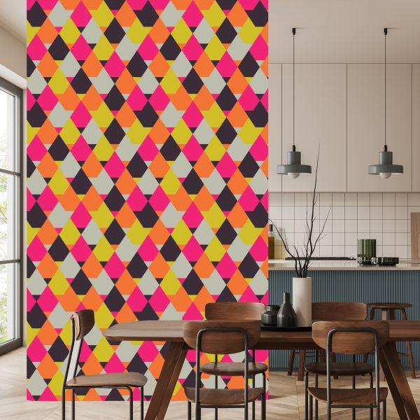 Behang Geometrisch - Kleurrijke Diamanten - Afbeelding 4