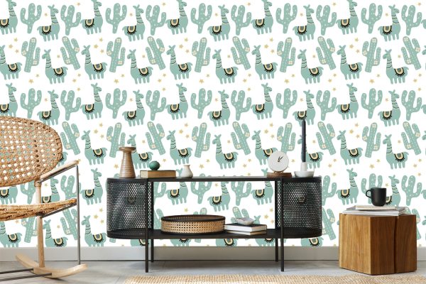 Behang Star Plants Voor Lama Babykamer - Afbeelding 5