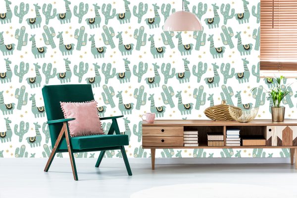 Behang Star Plants Voor Lama Babykamer - Afbeelding 6